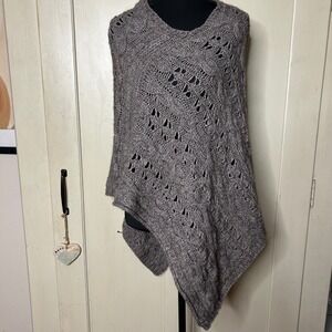 Iperico Italian Knit Poncho One Size Alpaca‎ Wool Boho Cottage open layering